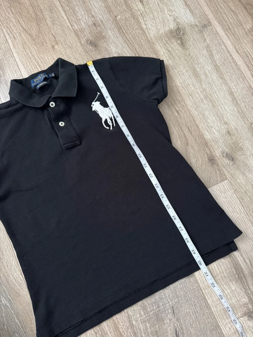 Polo Ralph Lauren Girl Unisex Black Polo with White Pony Logo - Kids Size 10/12